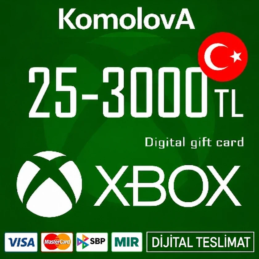 Xbox ve Microsoft Hediye Kartı — 300 TL, Türkiye · 1/1